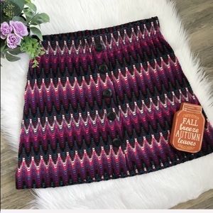 Free People Chevron Botton Down Knitted Skirt M